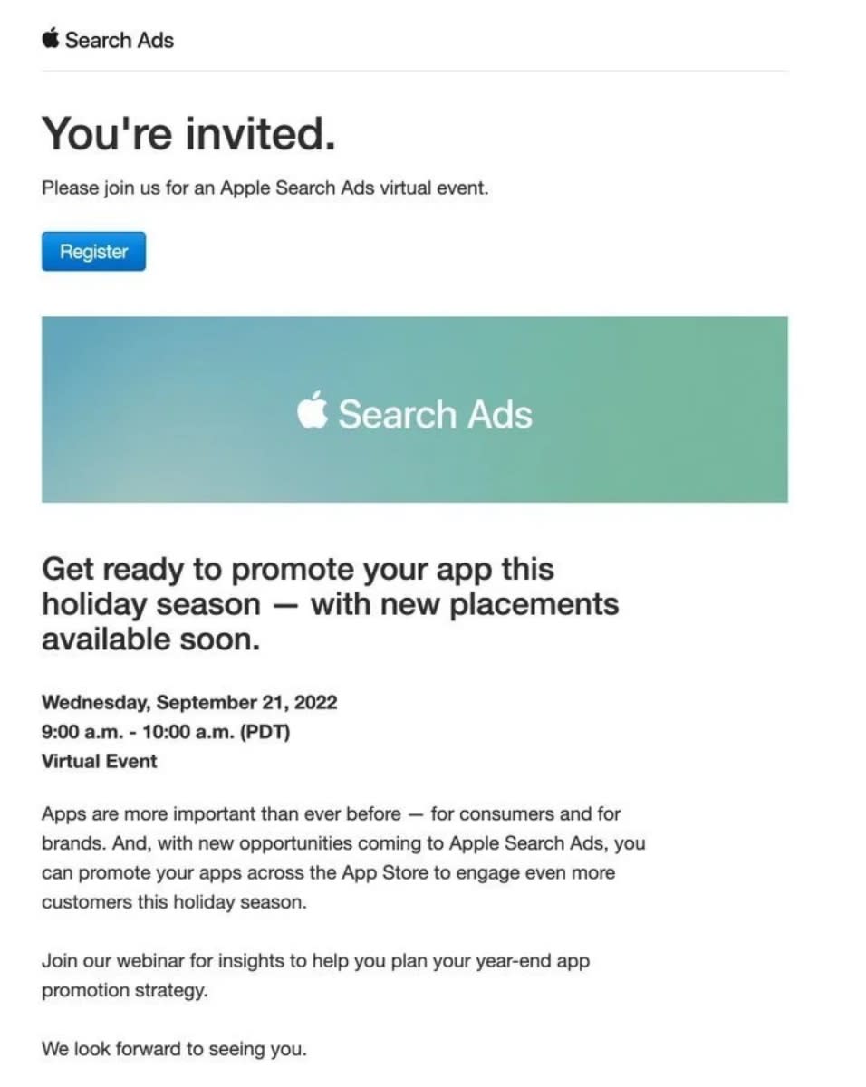 蘋果開始邀請開發者參與研討，預計在今年底啟用全新App Store廣告欄位