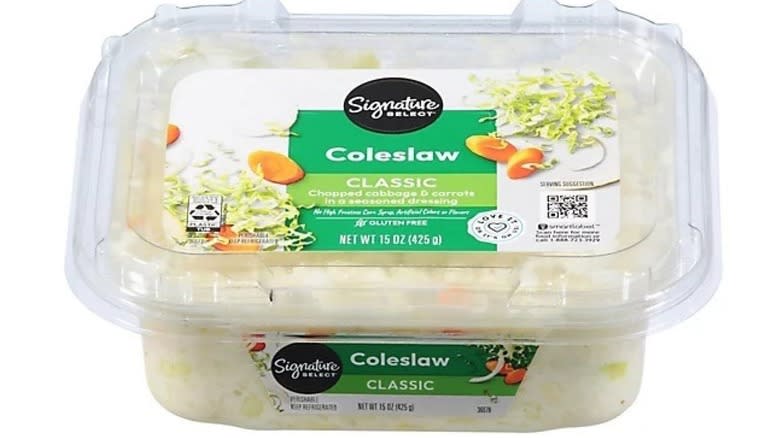 Tub of Safeway coleslaw