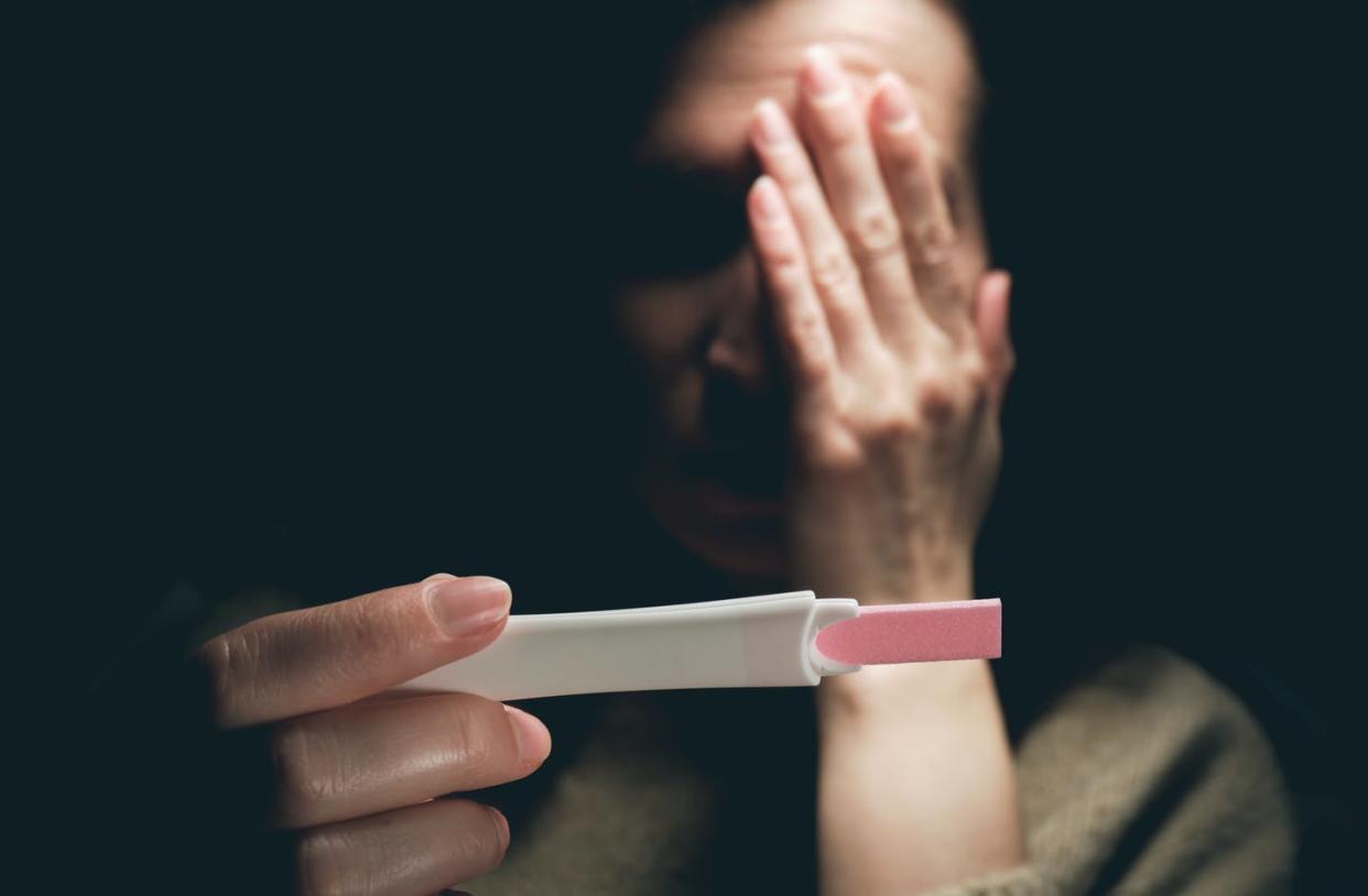 <span class="caption">Research shows that short spacing between childbirth and another pregnancy comes with heightened health risks.</span> <span class="attribution"><a class="link " href="https://www.gettyimages.com/detail/photo/woman-sees-a-positive-pregnancy-test-result-and-royalty-free-image/1386831922?adppopup=true" rel="nofollow noopener" target="_blank" data-ylk="slk:Aleksandr Kirillov/EyeEm via Getty Images;elm:context_link;itc:0;sec:content-canvas">Aleksandr Kirillov/EyeEm via Getty Images</a></span>