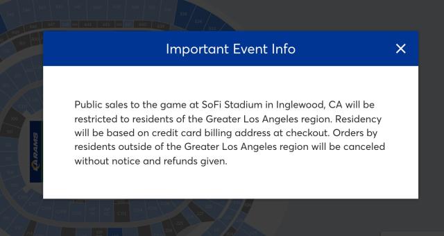 Lombardi] It appears the Rams are already afraid that the 49ers will again  make SoFi Stadium their home — they're trying to restrict ticket sales for  a potential NFC title game by