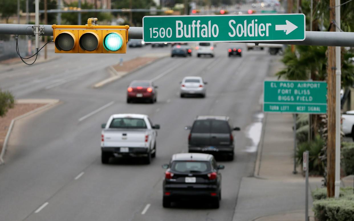 Robert E. Lee Road. was renamed Buffalo Soldier Road in September 2020. The name-change application came from Frances Bernal, president of the Valley View-Crest Hill Neighborhood Association.