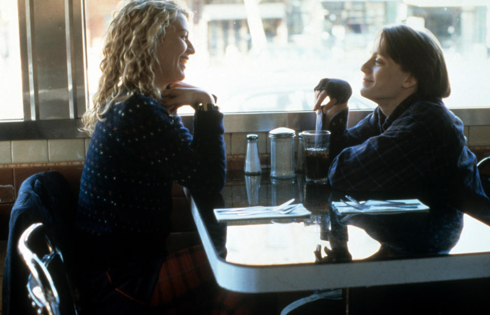 Claire Danes and Kieran Culkin talk at a coffee shop for a scene from "Igby Goes Down." Culkin entered an existential crisis after the film and took a breaking from acting.  (Photo: United Artists via Getty Images)