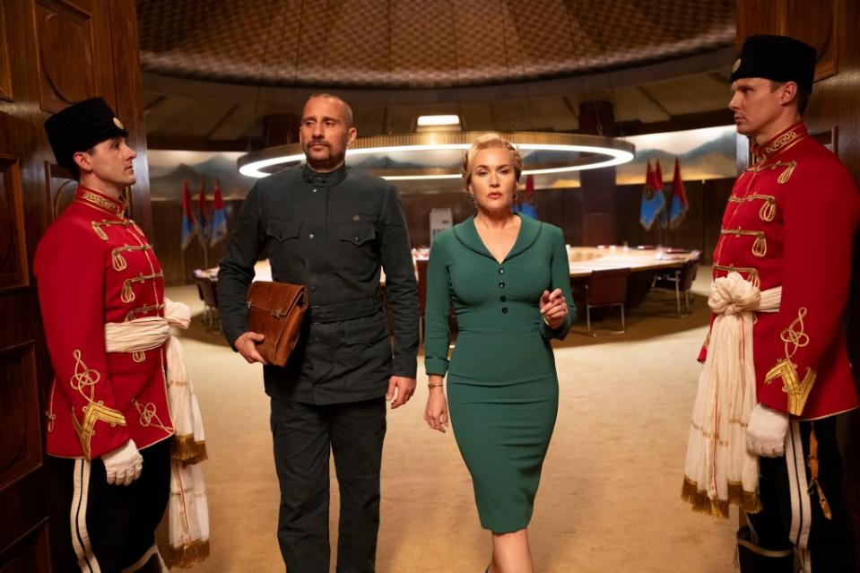 Kate Winslet and Matthias Schoenaerts in “The Regime.” Miya Mizuno/HBO