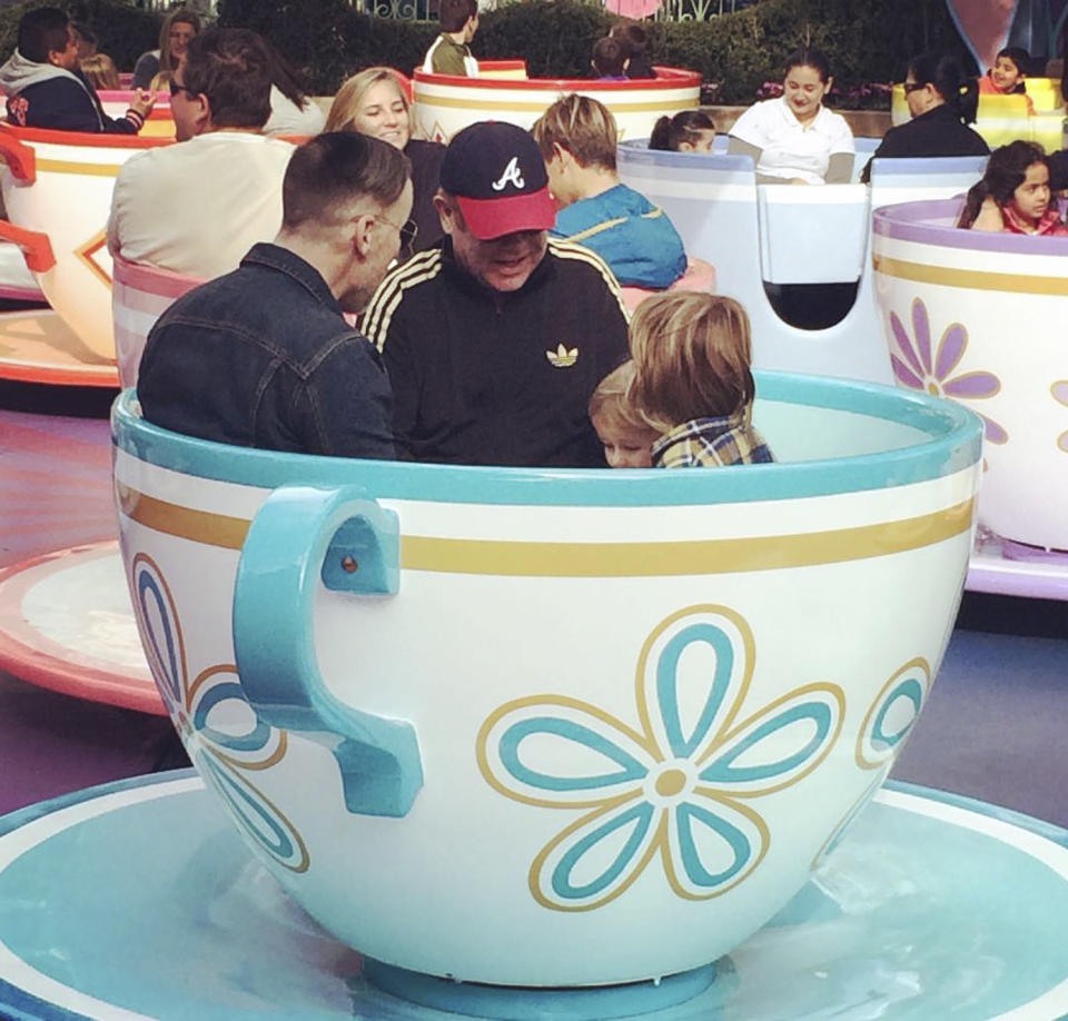 Elton John and David Furnish With Their Sons at Disneyland