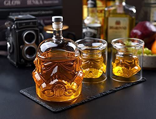 Whiskey Decanter Set Custom Whiskey Glasses Death Star Whiskey Gift  Millennium Falcon Whiskey Fan Gift 