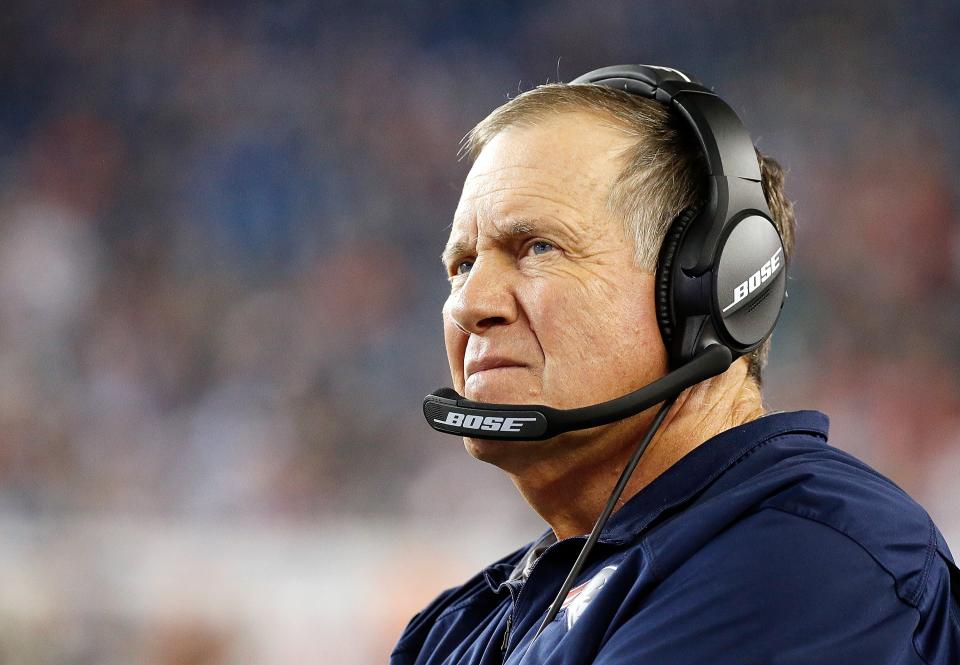 Bill Belichick took a Lawrence Taylor-Khalil Mack comparison as a personal affront, showing emotion not seen since his “no days off” chant. (Getty)