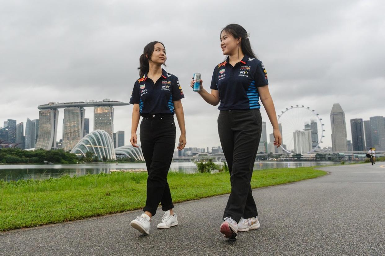 The two winners of the Red Bull Intern Championship: Charis Chua (left) and Heng Yi-Hsin. (PHOTO: Edmund Wong/Red Bull)