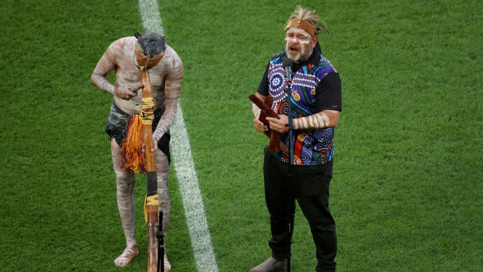 The "Welcome to Country" being performed in Brisbane/Meanjin before a World Cup game - Asanka Brendon Ratnayake/Reuters