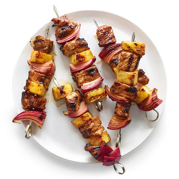 Pork, Pineapple and Red Onion Kebabs