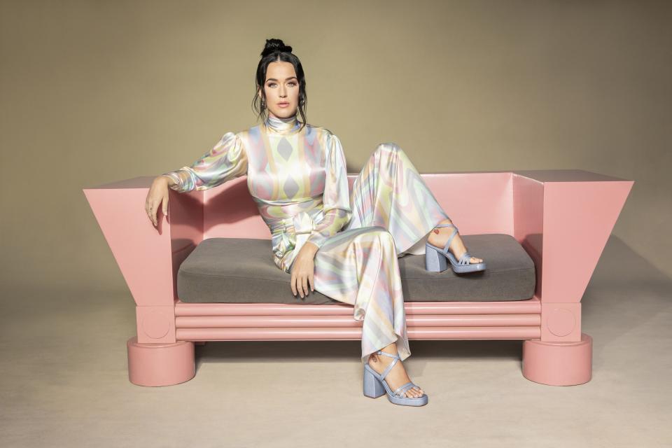 Katy Perry models a style from her spring collection - Credit: Courtesy of Christine Hahn