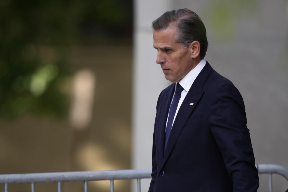 Hunter Biden departs from federal court, Monday, June 3, 2024, in Wilmington, Del. (AP Photo/Matt Slocum)