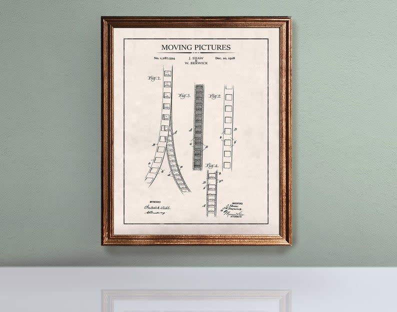 Vintage Cinematography Patent Prints, Set of 3