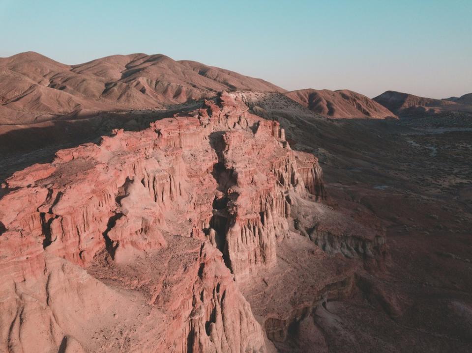 Red Rock Canyon State Park in California is a major filming location for the famous film "The Ten Commandments".
pictured: the reddish canyons of the California state park