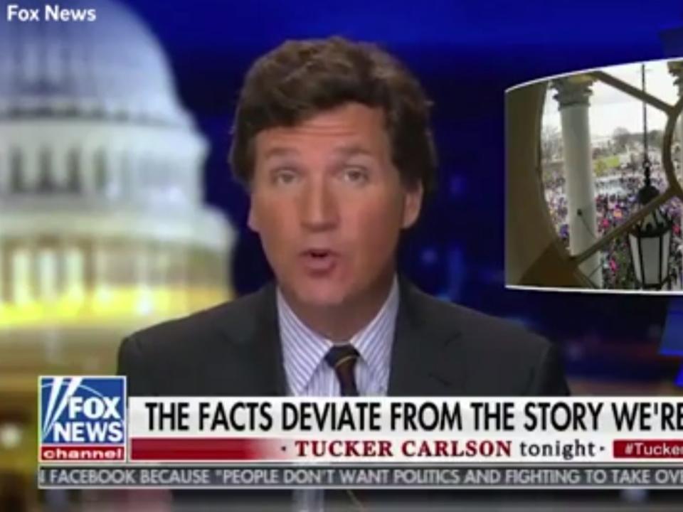 <p>Tucker Carlson compares BLM to Capitol riot</p> (Fox News)