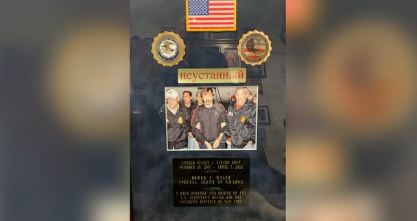 PHOTO: A plaque given to Special Agent Derek Maltz after the arrest of Viktor Bout. (Courtesy Special Agent Derek Maltz)