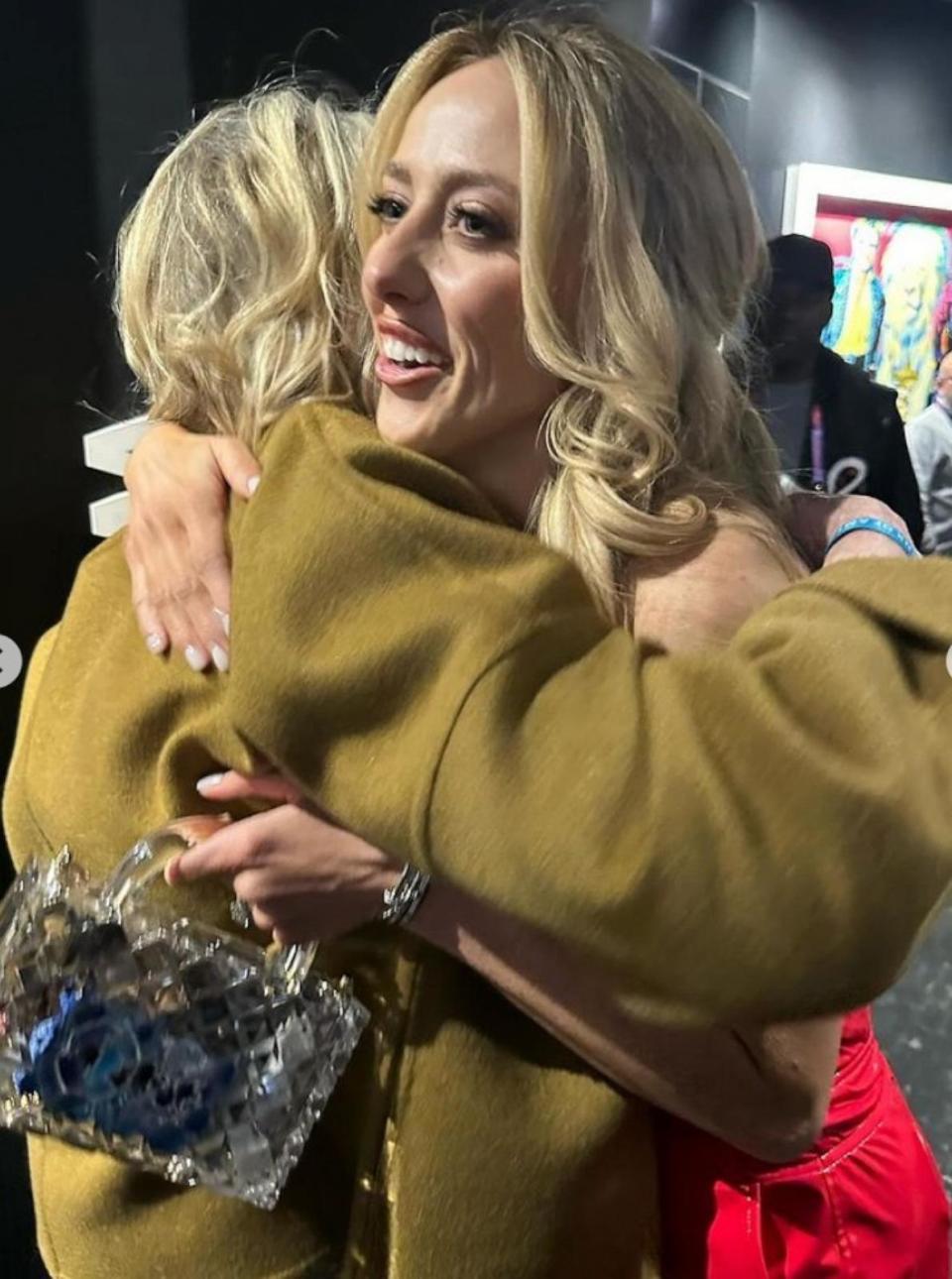 PHOTO: Martha Stewart and Brittany Mahomes embrace while meeting at the 2024 Super Bowl in Las Vegas, Feb. 11, 2024. (Martha Stewart/Instagram)