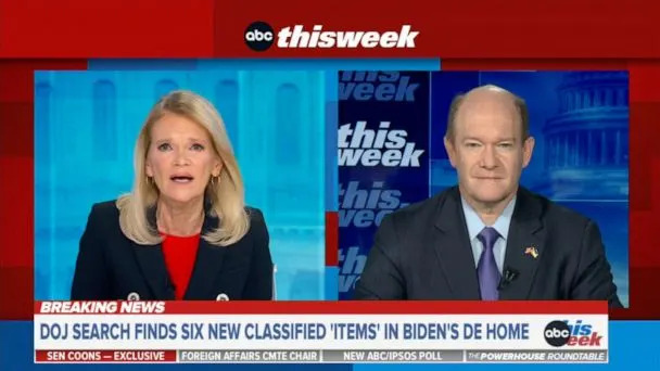 PHOTO: ABC News' Martha Raddatz interviews Sen. Chris Coons, D-Del., on “This Week.” (ABC News)