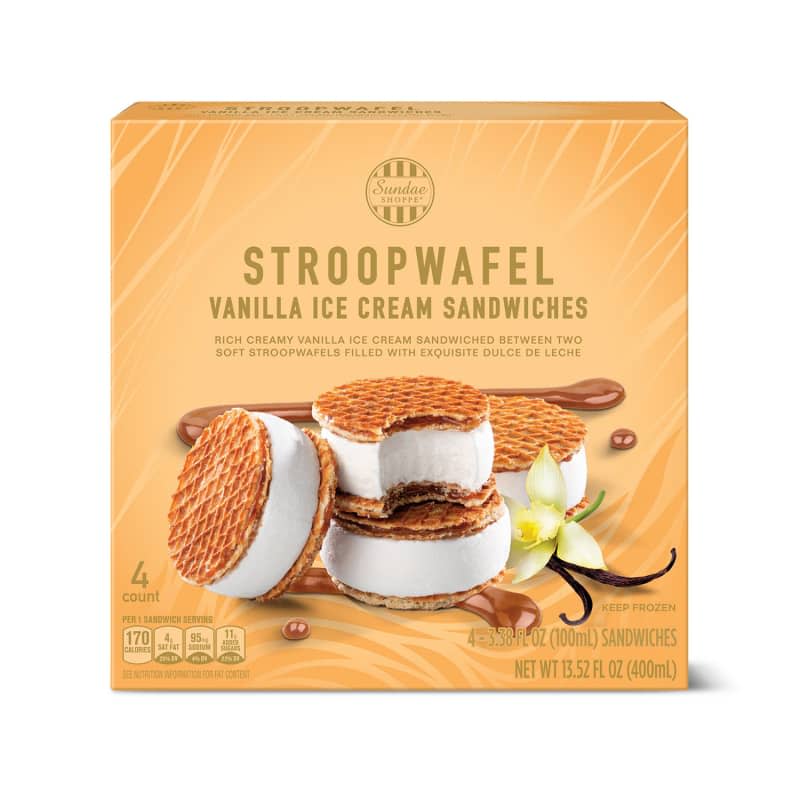 Sundae Shoppe Stroopwafel Vanilla Ice Cream Sandwiches