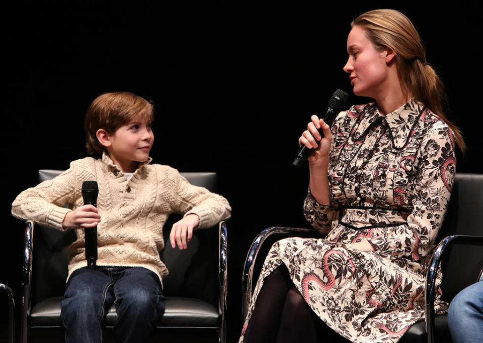 <p>The actors participated in a Q&A at a special screening for the museum’s “Contenders 2015 Series” on January 8, 2016 in Westwood, California. Tremblay <a href="https://www.yahoo.com/movies/get-to-know-jacob-tremblay-this-years-littlest-172901344.html" data-ylk="slk:told Yahoo Movies;elm:context_link;itc:0;sec:content-canvas;outcm:mb_qualified_link;_E:mb_qualified_link;ct:story;" class="link  yahoo-link">told Yahoo Movies</a> that his favorite part of making <i>Room</i> was “eating lots of ice cream.” (Photo: Paul Archuleta/Getty Images)</p>