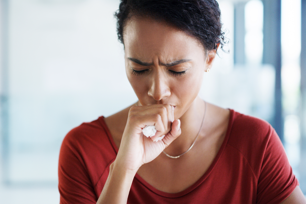 woman coughing