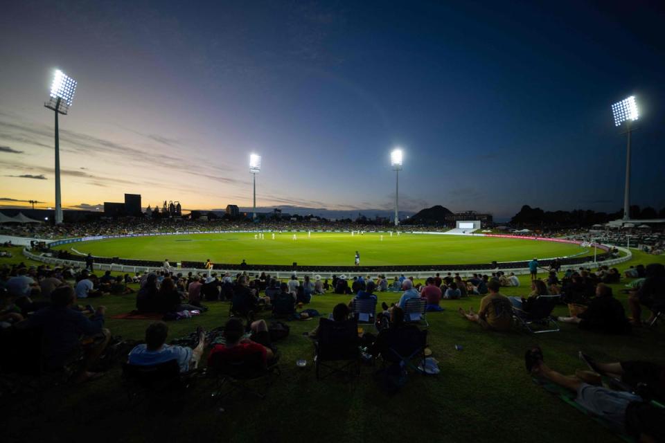 A view of Bay Oval under the lights in Mount Maunganui (AFP via Getty Images)