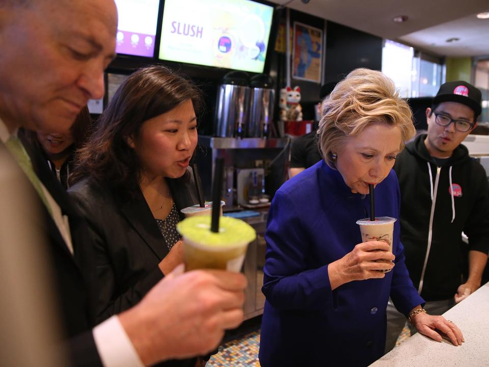 hillary clinton bubble tea boba