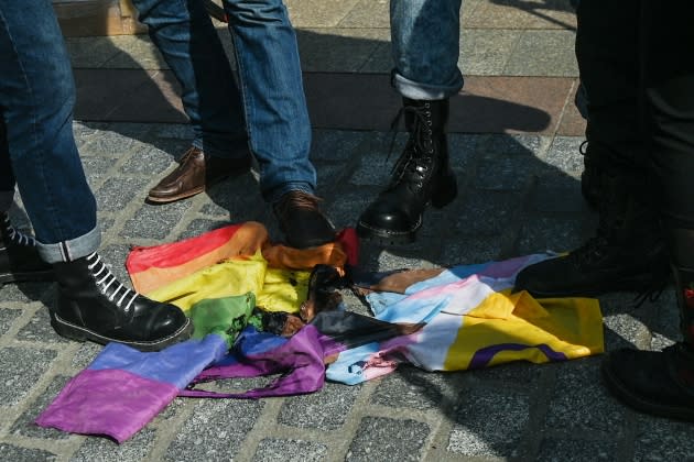 michaelson-lgbt-hate-opener.jpg Nationalist Protest In Krakow's Main Market Square Targets LGBTQ Community - Credit: Artur Widak/NurPhoto/Getty Images