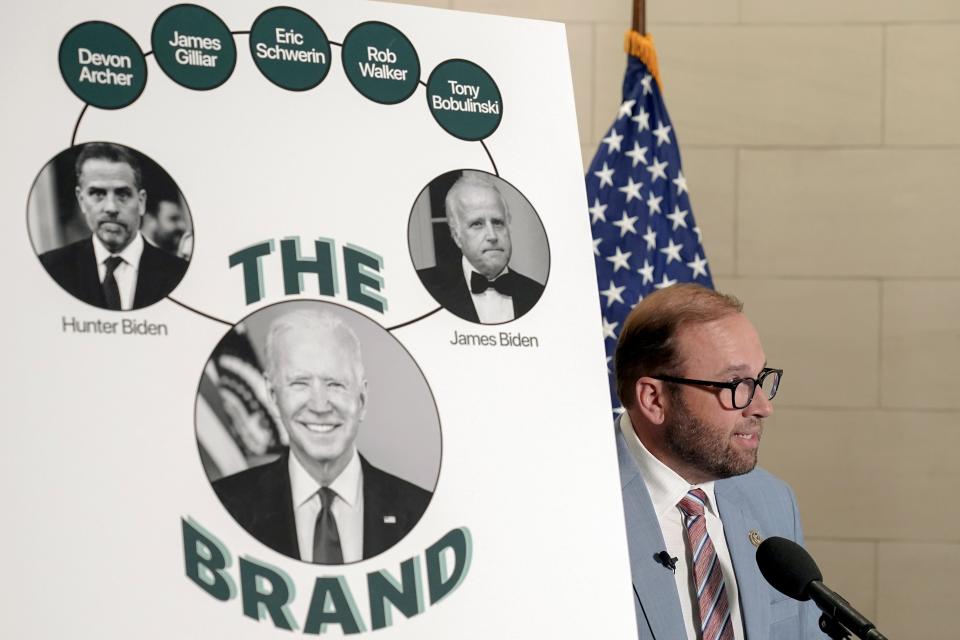 Rep. Jason Smith, R-Mo., chairman of the Ways and Means Committee, speaks to the media on Sept. 27, 2023, on Capitol Hill in Washington, D.C.