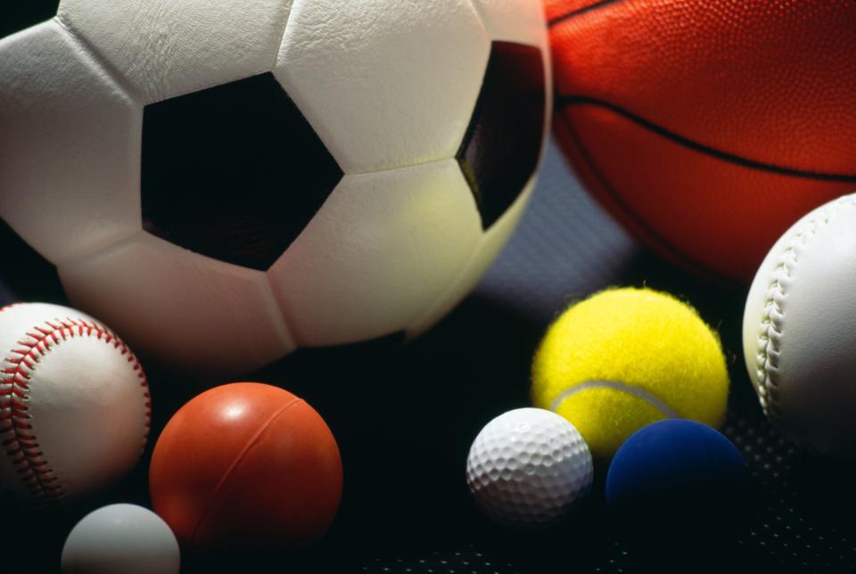 Balls representing various sports