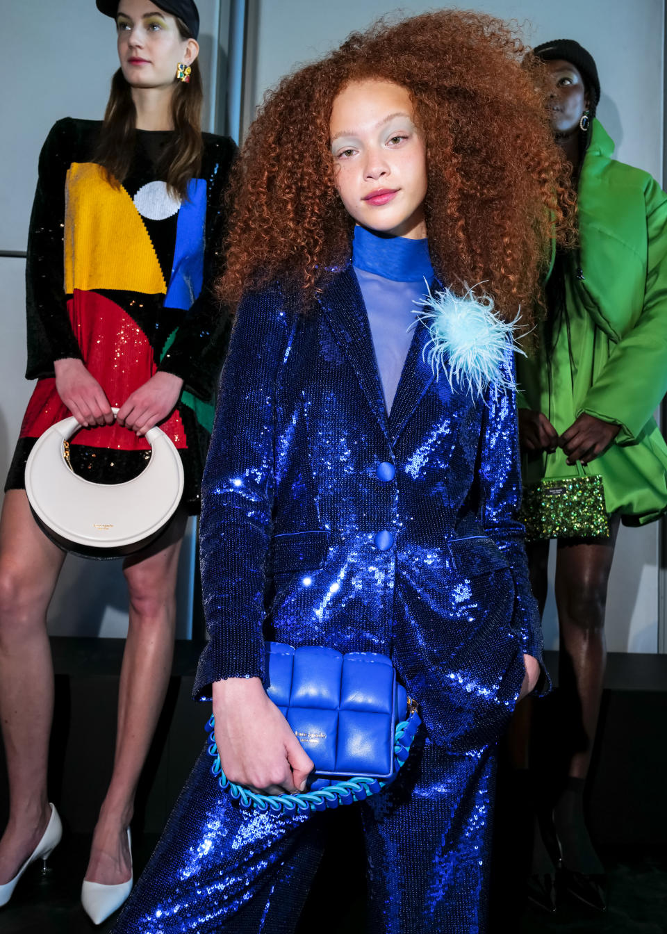 blue sequin look in kate spade fall 2023