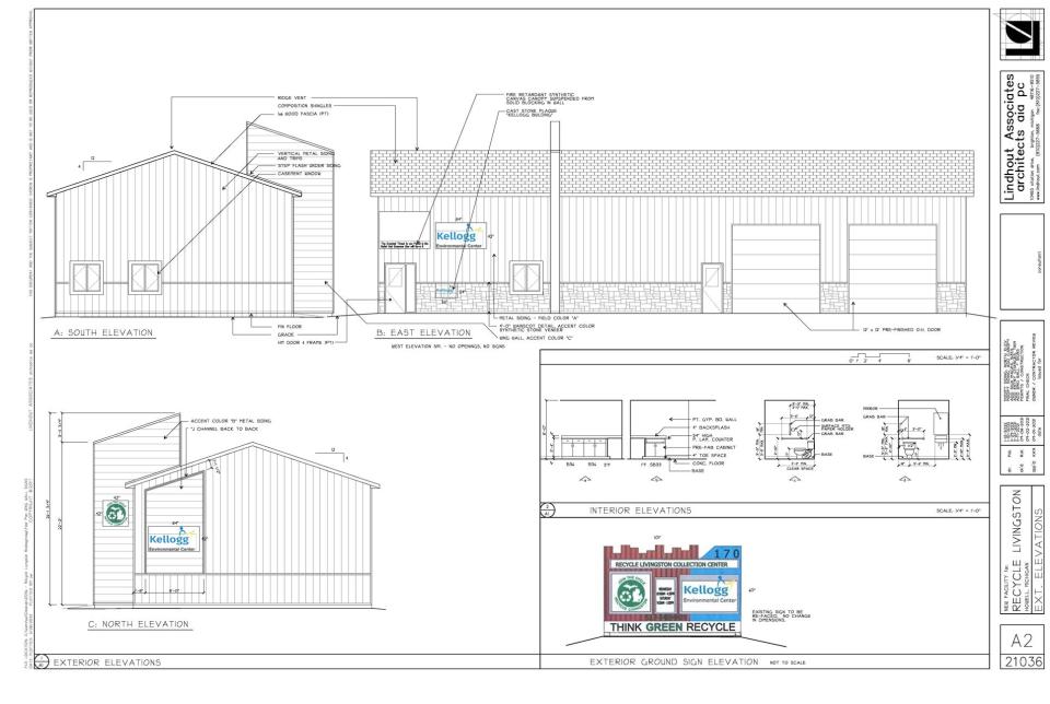 A rendering of the building to replace the trailer at Recycle Livingston.