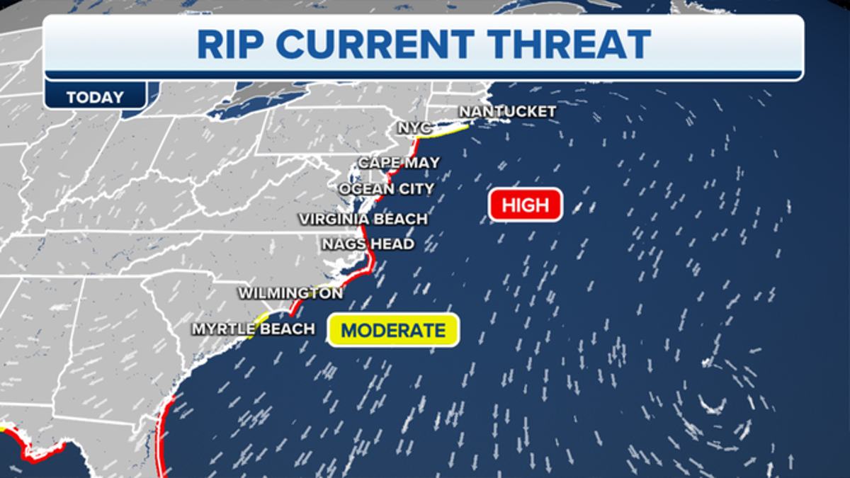 High and moderate rip current warnings across the East Coast (FOX Weather)