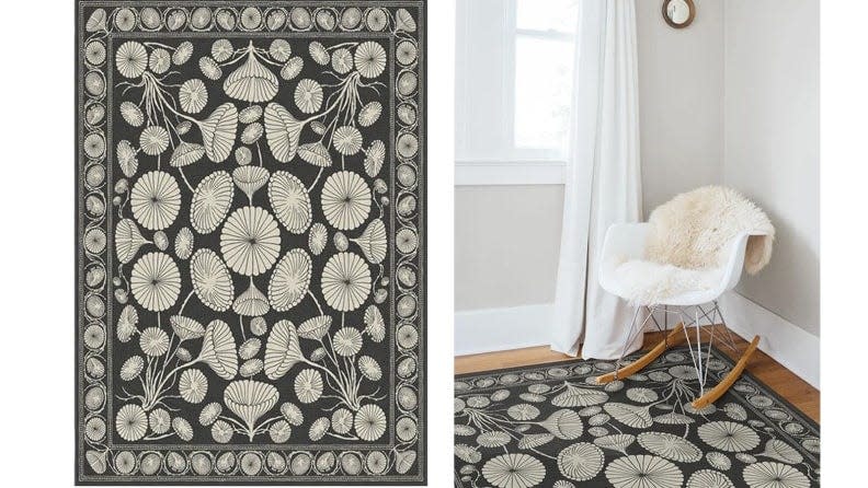 It's no surprise this stylish rug comes from the world of fashion