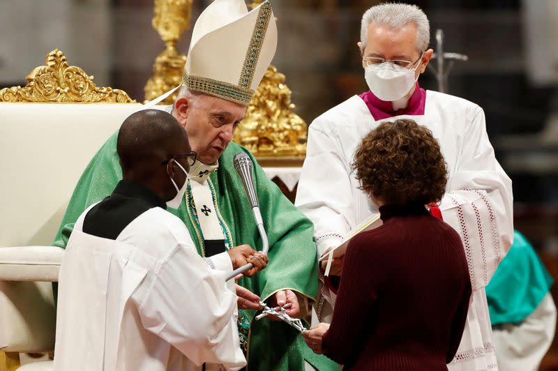 Pope Francis celebrates Holy Mass in St. Peter's Basilica to mark the Sunday of the Word of God