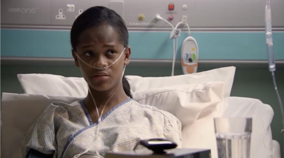 Letitia Wright was just 16 when she appeared on Holby for the first time. (BBC)