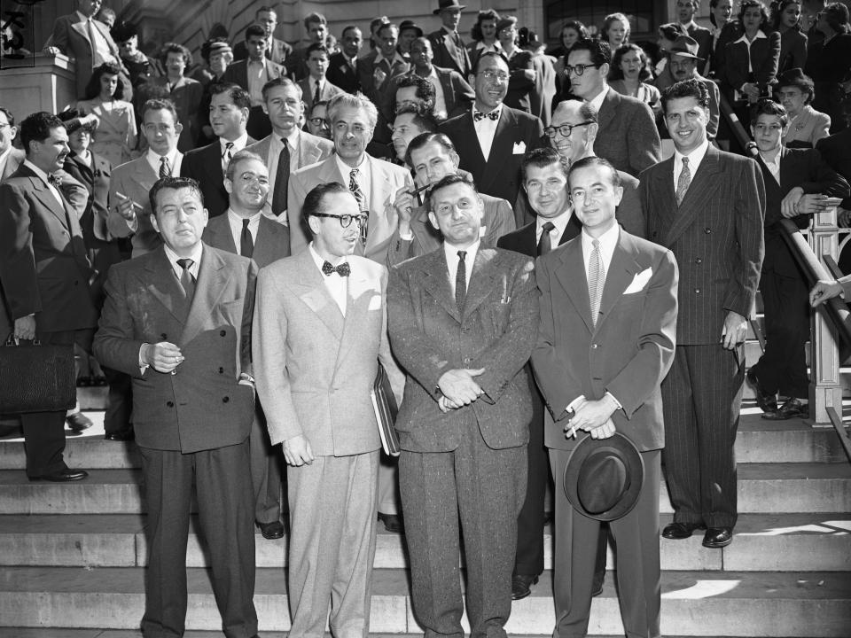 Hollywood writers and producers were summoned to a hearing about their ties to communism in 1947.