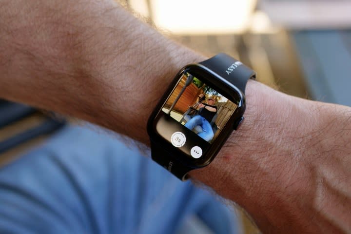The Apple Watch Series 9's camera app, showing the viewfinder.
