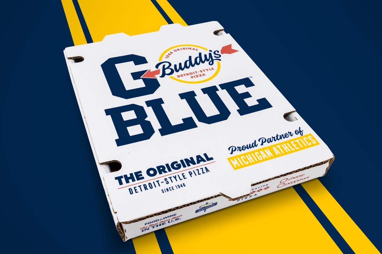 Buddy's Detroit-style pizza partners with Michigan Athletics.
