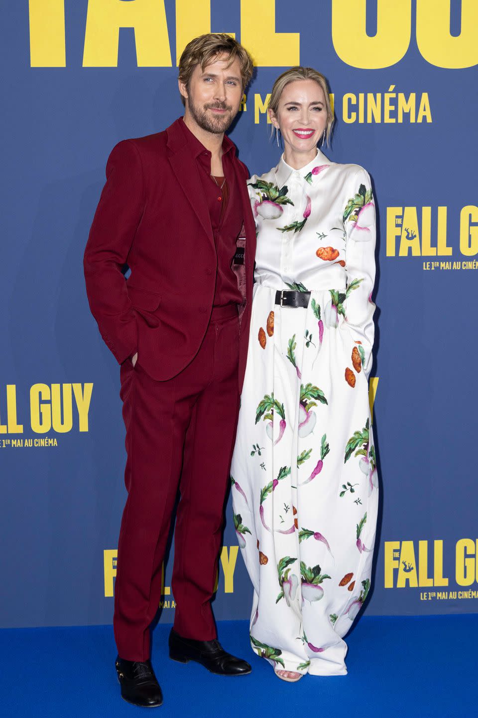 paris, france april 23 ryan gosling and emily blunt attend the the fall guy premiere at ugc normandie on april 23, 2024 in paris, france photo by stephane cardinale corbiscorbis via getty images
