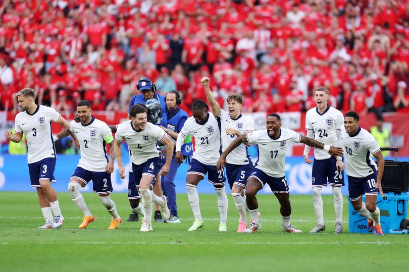 Players of England celebrate