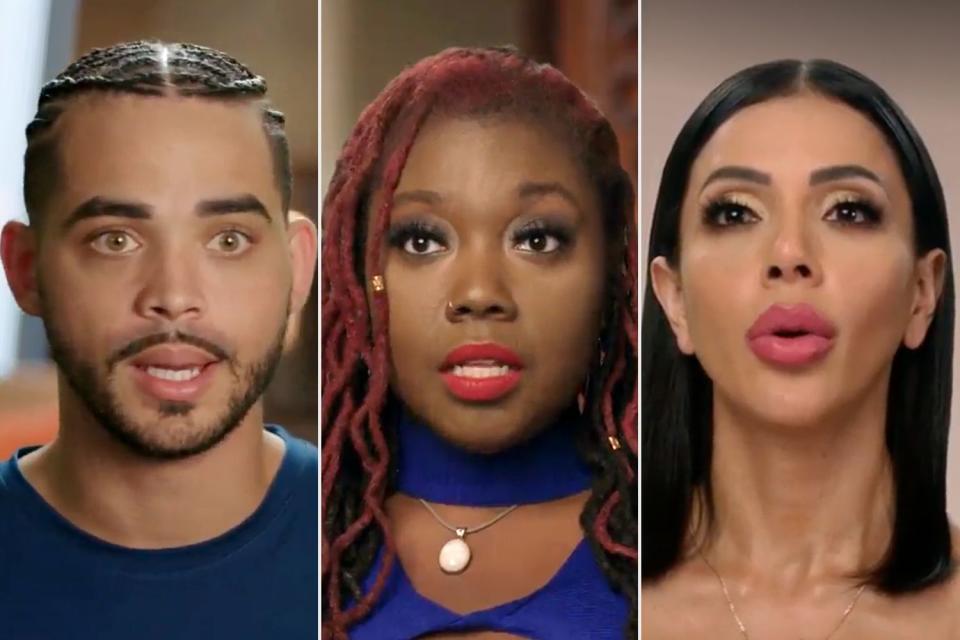 <p>TLC</p> Rob, Ashley, and Jasmine appear on season 10 of 90 Day Fiancé.