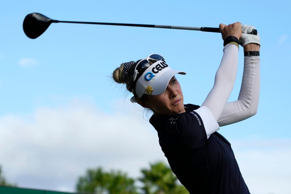 Nelly Korda, shown here at last year's CME Group Tour Championship in Naples, will compete in this year's QBE Shootout, set for Dec. 7-11 at the Tiburon Golf Club in Naples.