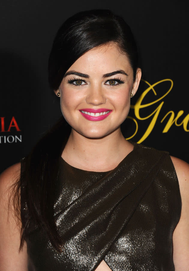 Lucy Hale pink lipstick trend [Rex]