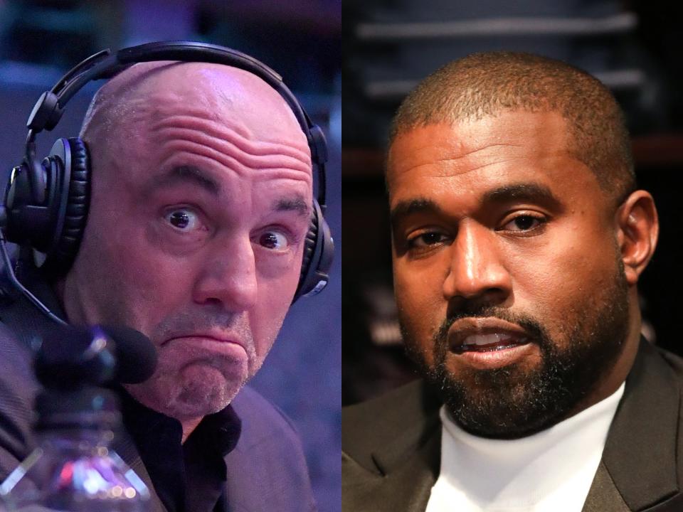 Joe Rogan and Kanye West (Getty)