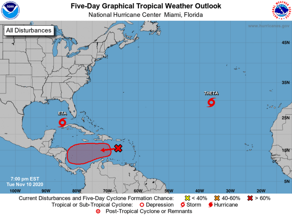 The National Hurricane Center is tracking a tropical storm, a subtropical storm and a tropical wave.