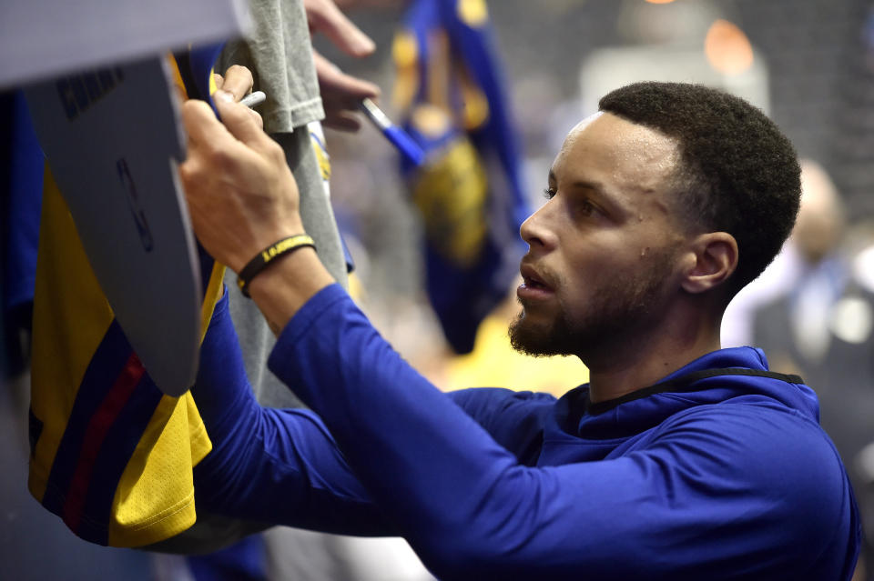 Warriors superstar Stephen Curry is a two-time NBA MVP himself. (AP)