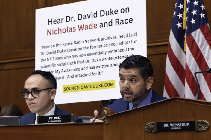 Rep. Raul Ruiz speaks during a House subcommittee hearing.