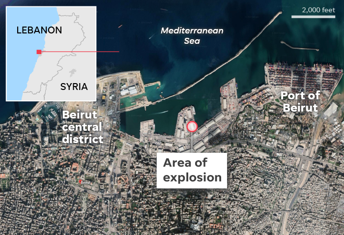 Explosion in Beirut, Lebanon