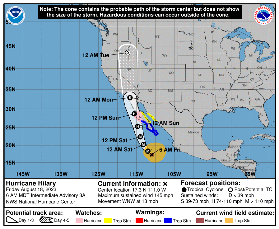 Hurricane Hilary California, Arizona and Nevada prepare for potential