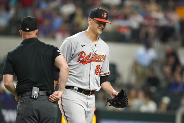 Josh Smith gets hit in face as Rangers lose 2-0 to Orioles Photos - Bally  Sports